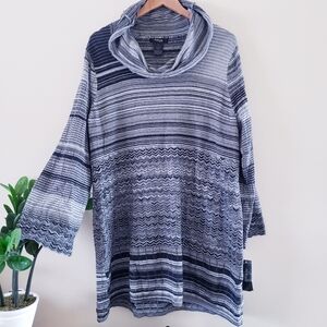Style & Co. BNWT Light Knit Cowl Neck , Scalloped Hem Cotton Sweater/Tunic 2X